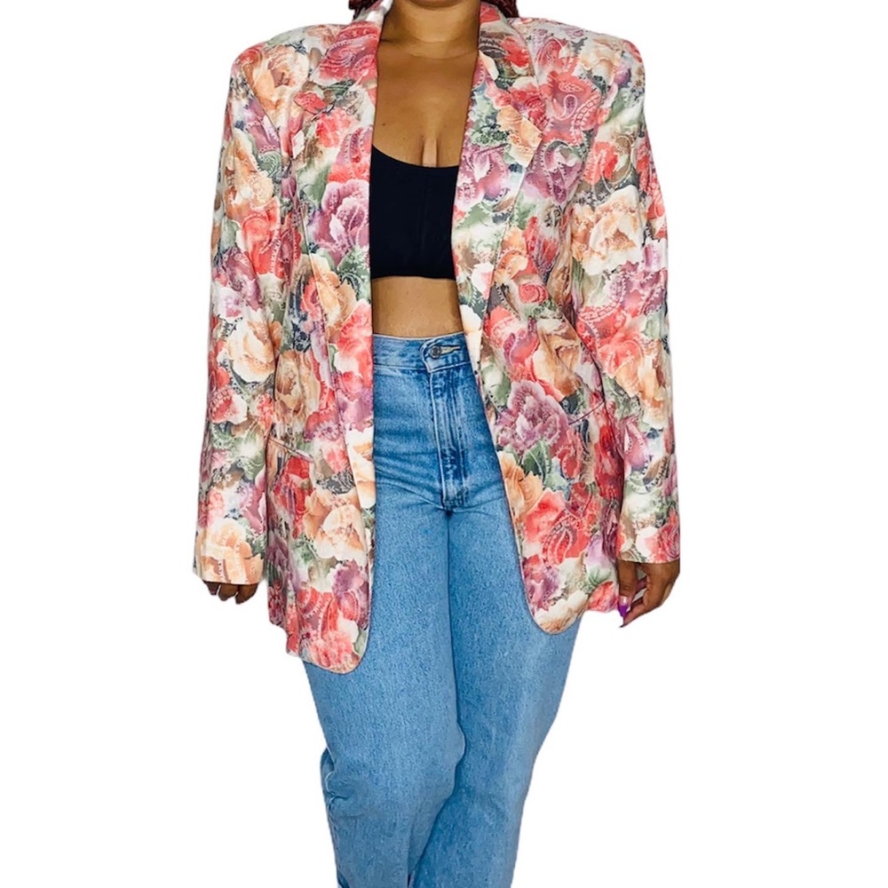 Michael Company Floral Blazer